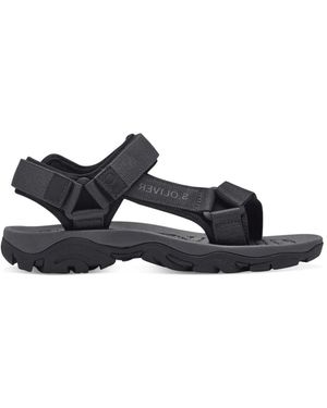 S.oliver Schwarze casual offene flache sandalen - Blau