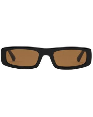 Ami Paris Accessoires ,Zwart ,Rechthoekige Zonnebril Voor Iedereen - Bruin