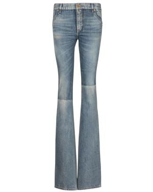 Balmain Tief Sitzende Bootcut-Jeans - Blau