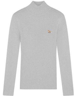 Maison Kitsuné Wolle und baumwolle fox strick - Grau