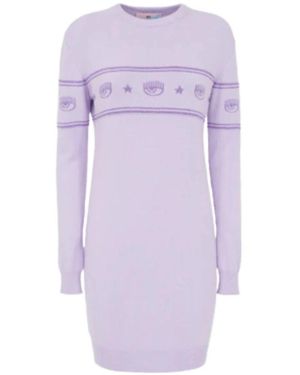 Chiara Ferragni Knitted Dresses - Purple