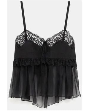 Chloé Tops ,Zwart ,Chiffon Zijden Crêpe De Chine Top