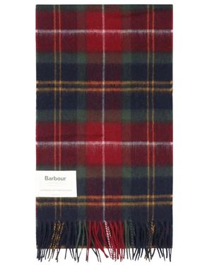 Barbour Wool Cashmere Tartan Sjaal - Rood