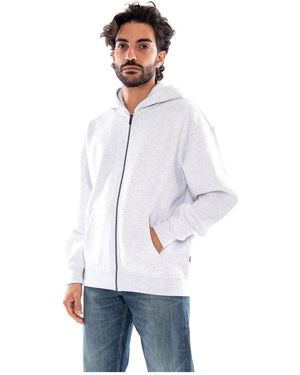 Only & Sons Hoodies & Sweatvesten ,Grijs ,Katoen Onsceres Ovz Zip Hoodie - Wit