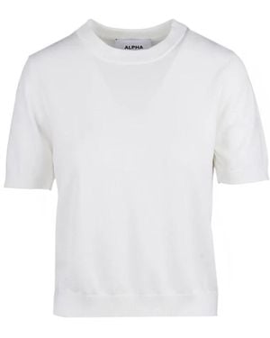 Alpha Studio Round-Neck Knitwear - White