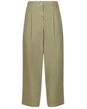 120% Lino Wide Trousers - Green