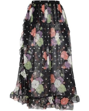 Etro Chic Silk Skirt With Ruffled Bow Closure - Black