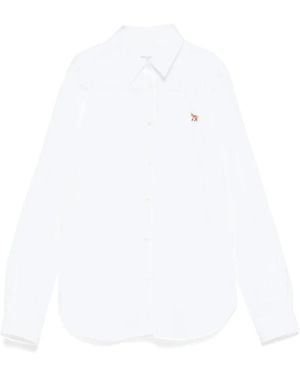 Maison Kitsuné Regular Poplin Shirt - Wit