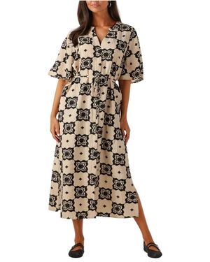 Object Elegante Midi Jurk Voor Vrouwen - Bruin