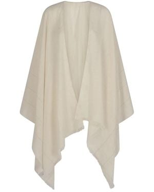 Peserico Poncho Mit Kette Und Lichtpunkt Aus Leinen- Und Baumwollgarn - Natur