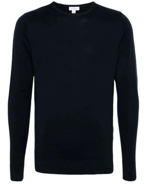 Sunspel Merino Crew Neck Jumper - Blau