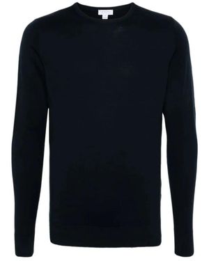 Sunspel Merino Crew Neck Jumper - Blauw