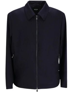 HUGO Slim Fit Wollen Jas - Blauw