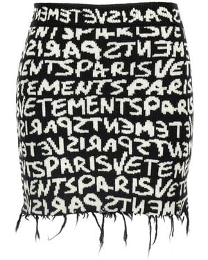 Vetements Paris Monogram Minirock - Schwarz