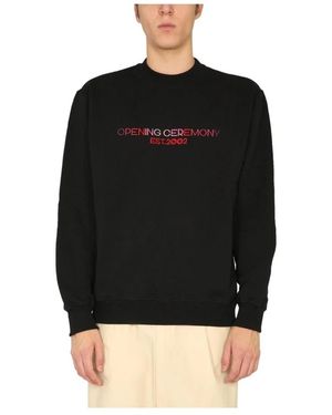 Opening Ceremony Hoodies & Sweatvesten ,Zwart ,Geborduurd Logo Sweatshirt