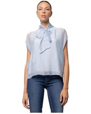 Kaos Ärmellose Bluse Mit Schal - Blau