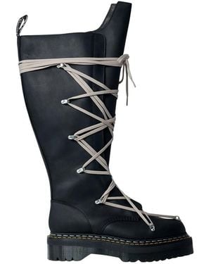 Rick Owens 1460 Quad Sole Megalace Laarzen - Zwart
