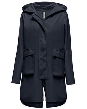 Bomboogie Parka Voor Met Capuchon Van Technische Stof - Blauw