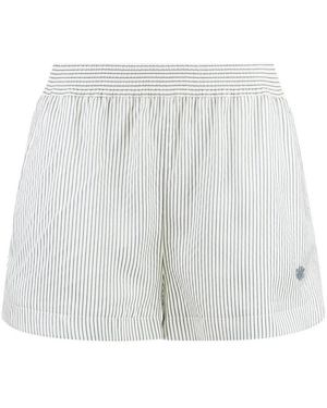 Stella McCartney Gestickte Seidenshorts - Weiß