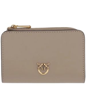 Pinko Accessoires ,Leer Mini Portemonnee - Bruin