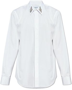 McQueen Crystal Mirror Embroidery Shirt - Wit