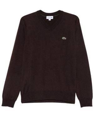 Lacoste V-Ausschnitt Strickware - Schwarz