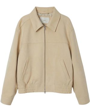 DUNST Fitness ,Polyester Alter-Suede Collared Blouson - Naturel