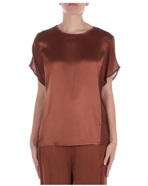 Manila Grace Braunes Logo Rücken Shirt