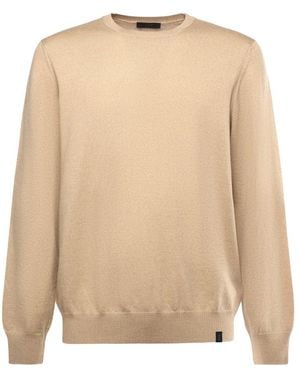 Fay Round-Neck Knitwear - Natural