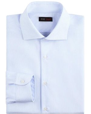 Fay French Collar Travel Shirt - Blauw