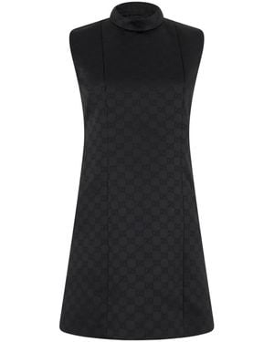 Gucci Gg Viscose Jacquard Jurk - Zwart