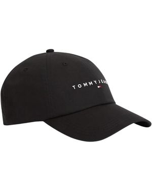 Tommy Hilfiger Accessoires ,Zwart ,Katoen Flag Logo Baseball Cap
