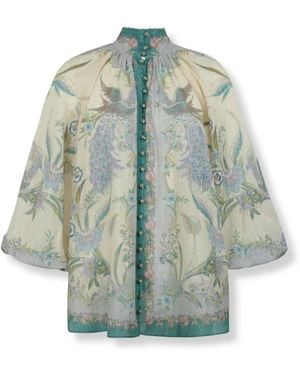 Zimmermann Overhemden ,Veelkleurig ,Katoen Indra Blouse - Groen