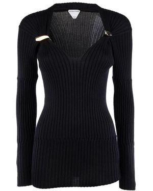 Bottega Veneta V-Neck Knitwear - Black