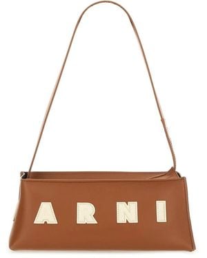 Marni Tassen ,Bruin ,Leer Museo Baguette Tas