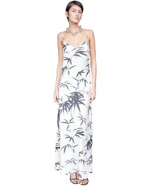 Galvan London Kleedjes ,Wit ,Brushstroke Cream/ Jurk