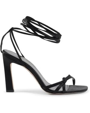 Dee Ocleppo Geknotete Satin-Sandaletten - Schwarz
