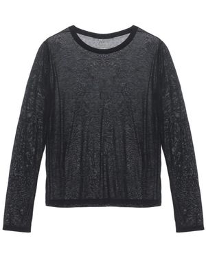 Baserange Tops ,Zwart ,Ronde Hals Lange Mouw Rechte Zoom