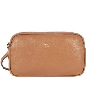 Lancaster Tassen ,Bruin ,Leer Dune 129-30 Double Zip Pouch
