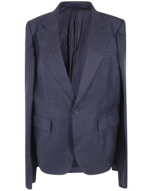 Junya Watanabe Wool Stripe Fit Blazer - Blau