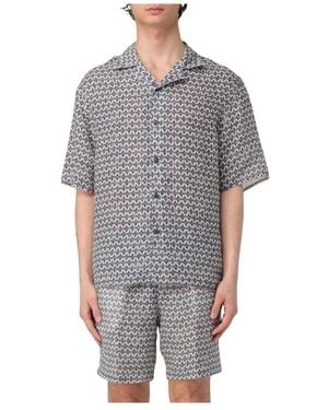 120% Lino Short Sleeve Shirts - Gris
