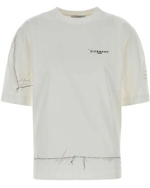 Givenchy T-Shirt Van Katoen Met Geborduurd Logo - Grijs