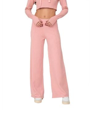 hinnominate Pantalone palazzo in maglia rosa