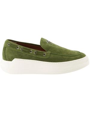 Giuseppe Zanotti Samt Slip-On Mokassins - Grün