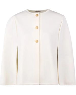 Stenströms Lo Strikket Poncho - Weiß