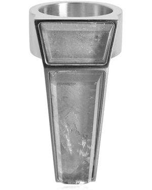Rick Owens Crystal Trunk Ring - Grau