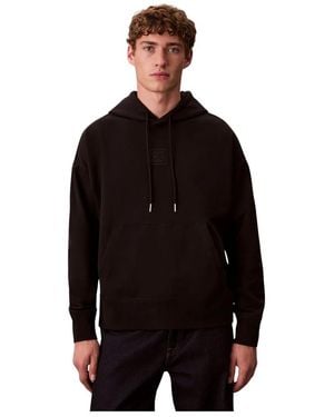 Calvin Klein Hoodies & Sweatvesten ,Zwart ,Katoen Premium Terry Hoodie