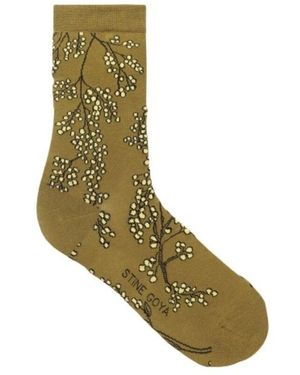 Stine Goya Gestreifte Crew-Socken Mimosa - Grün