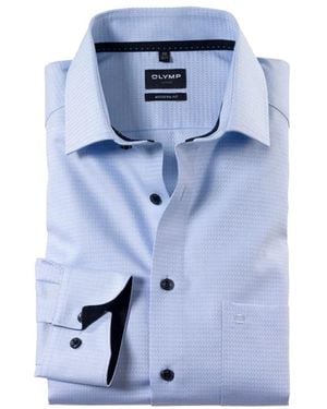 Olymp Blau Casual Hemd Für Herren