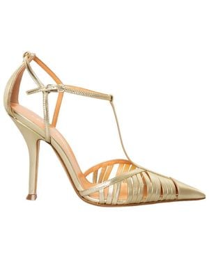 Lella Baldi Schoenen ,Geel ,Leer Slingback Sandaal - Metallic